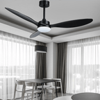 52" Fashion Ceiling Fan With Lamp, Plastic Blades and Remote Control