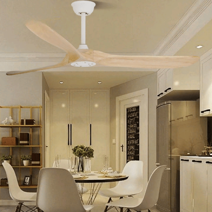 60" Modern Wooden LED Ceiling Fan with Remote Control