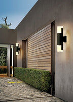 Modern Black Outdoor Waterproof LED Wall Mounted Lamp For Villa, Porch, W2"xH11.8"