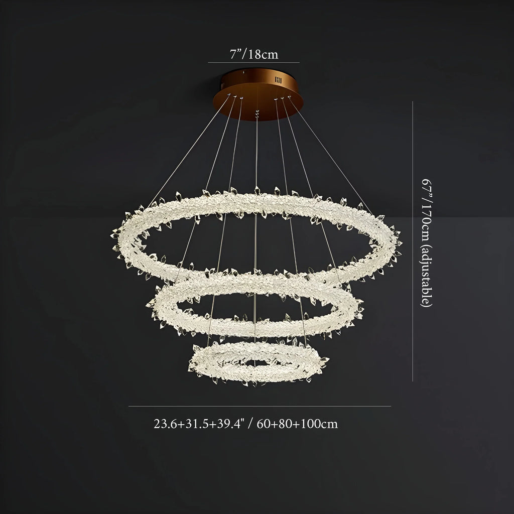 Andenne | Modern Ring Crystal Chandelier for Living Room