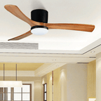 36" LED Wooden Ceiling Fan with Lamp and Remote Control