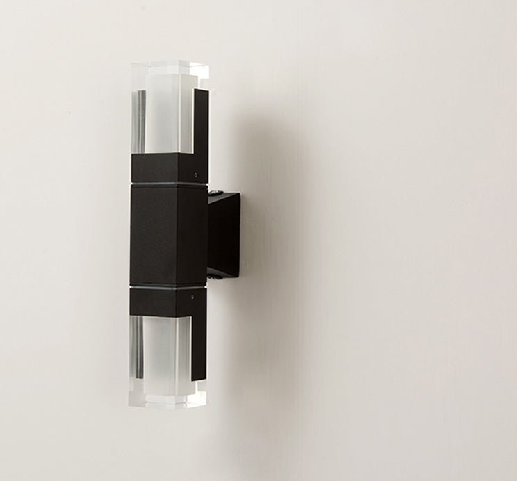 Modern Black Outdoor Waterproof LED Wall Mounted Lamp For Villa, Porch, W2"xH11.8"