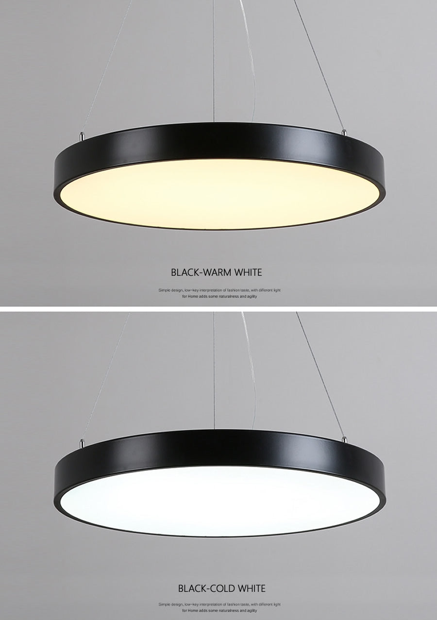 La Turbie | Black & White Thin Round Pendant Lamp