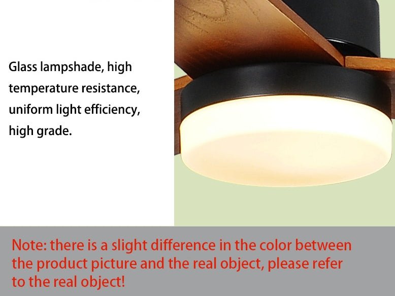 52" Modern Solidwood Ceiling Fan with Light and Remote Control