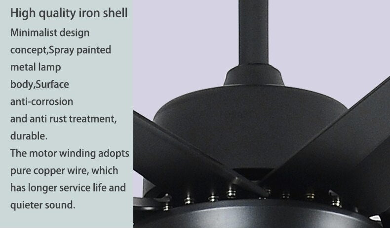 66" Modern Aluminum LED Ceiling Fan With Remote Control