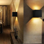 Black/White Outdoor Waterproof Aluminum Cube Shape LED Wall Lamp For Garden