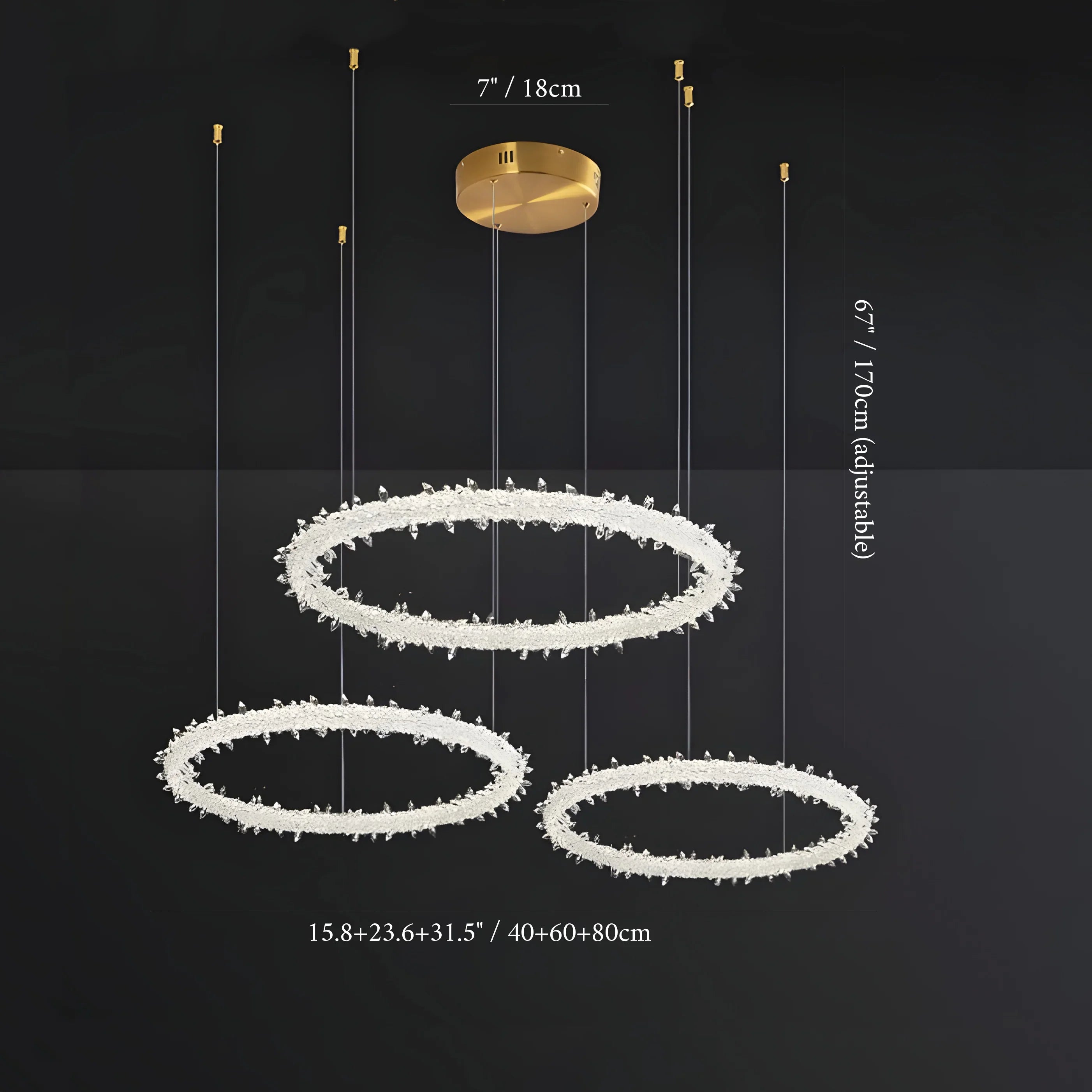 Andenne | Modern Ring Crystal Chandelier for Living Room