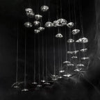 Adelboden | Silver Glass Chandelier For Dining Room