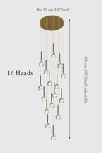Peillon | Gold Crystal Raindrop Glass Ball Chandelier