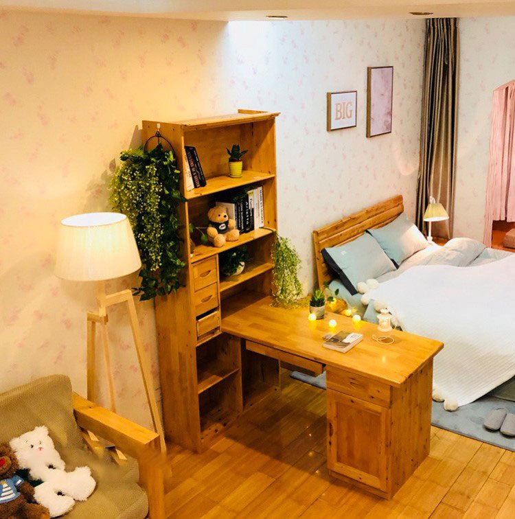 Boudry | Modern Solid Wood Floor Lamp With Light Lampshade