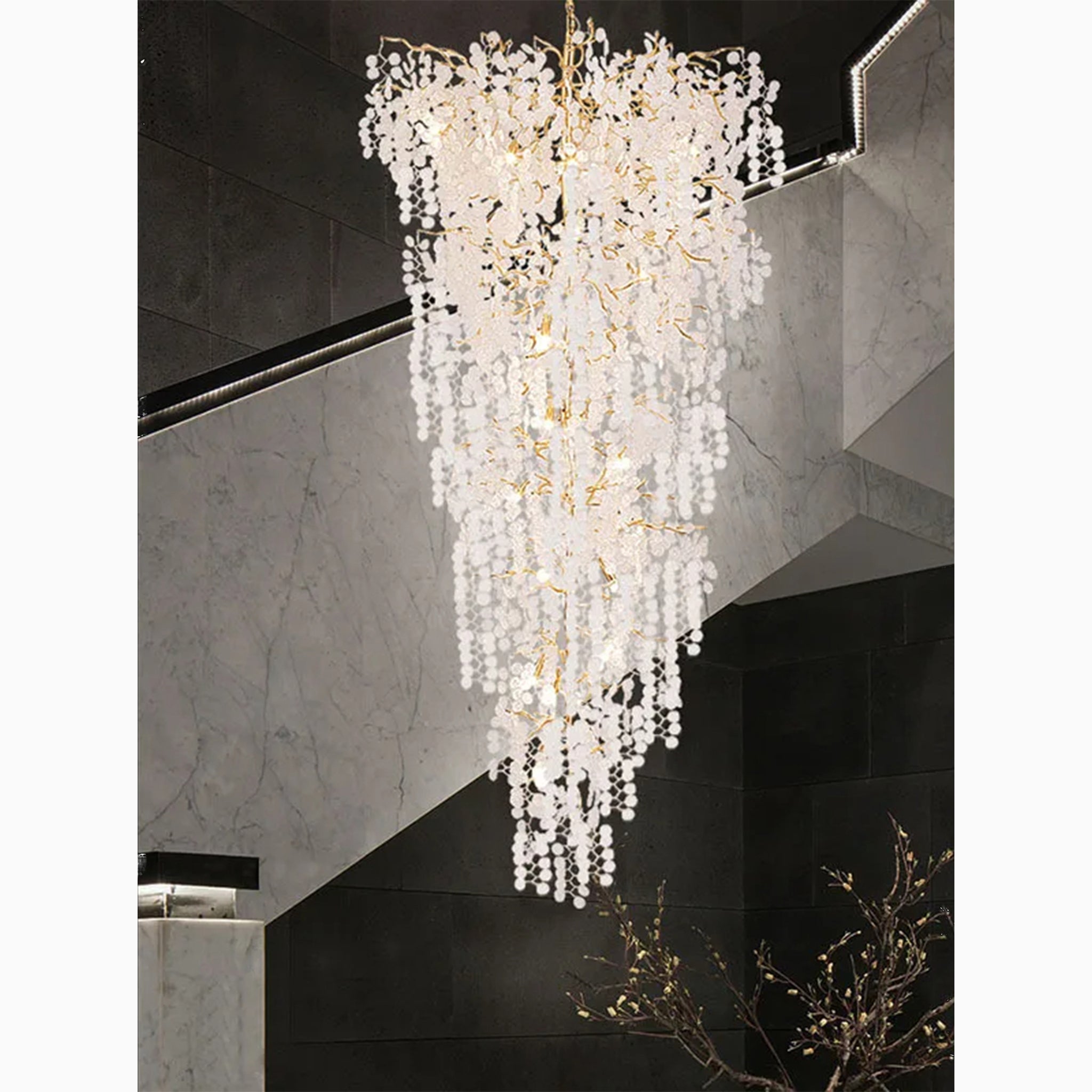 Aidone | Large Luxury Crystal Chandelier For Staircase