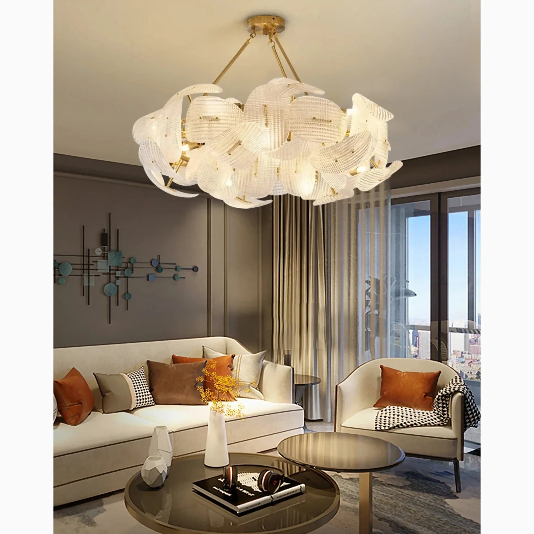 Ali | Luxury Creative Big Flower Shape Glass Chandelier