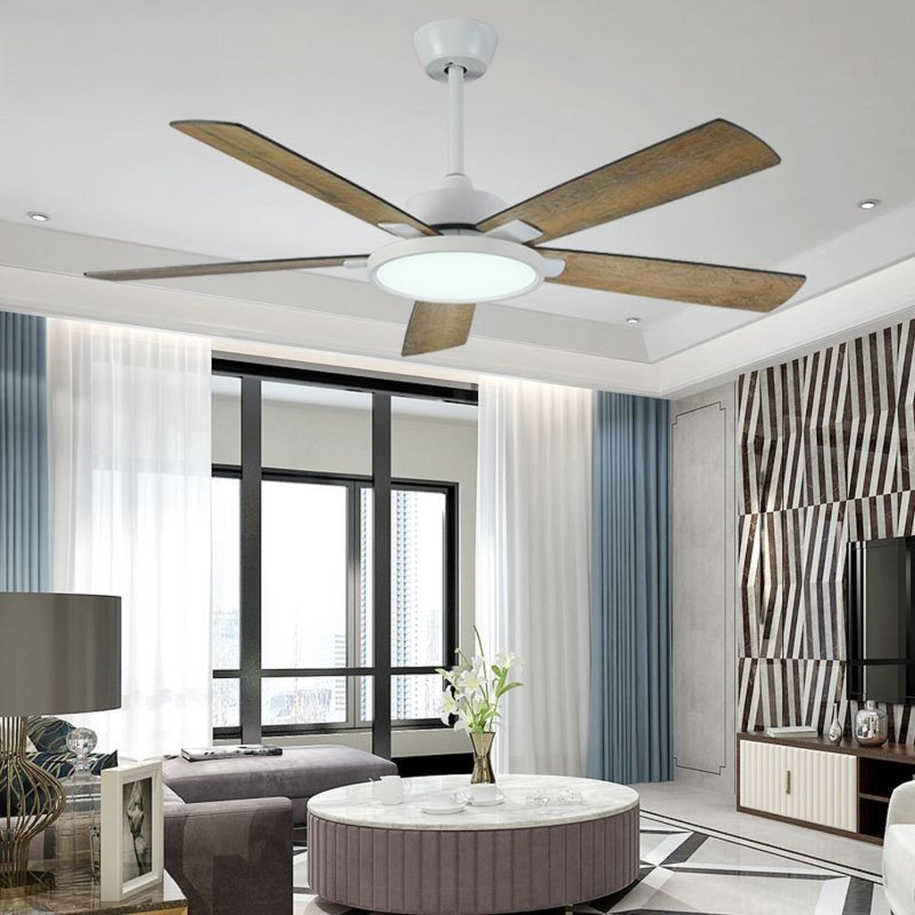 52" Led Ceiling Fan with Plywood Blade and Remote Control