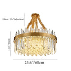Albissola Marina | Drum Gold Stainless Steel Crystal Chandelier