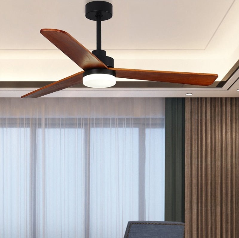 52" Modern Solidwood Ceiling Fan with Light and Remote Control