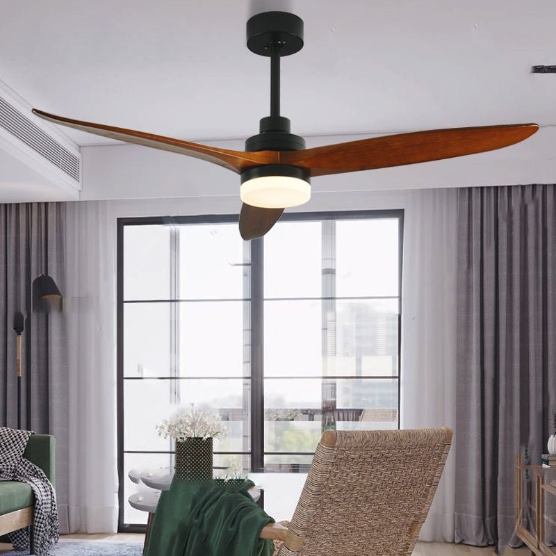 52" Modern Solidwood LED Ceiling Fan with Remote Control