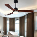 36" Simple Wooden Ceiling Fan with Remote Control and Blades Made of Solid Wood