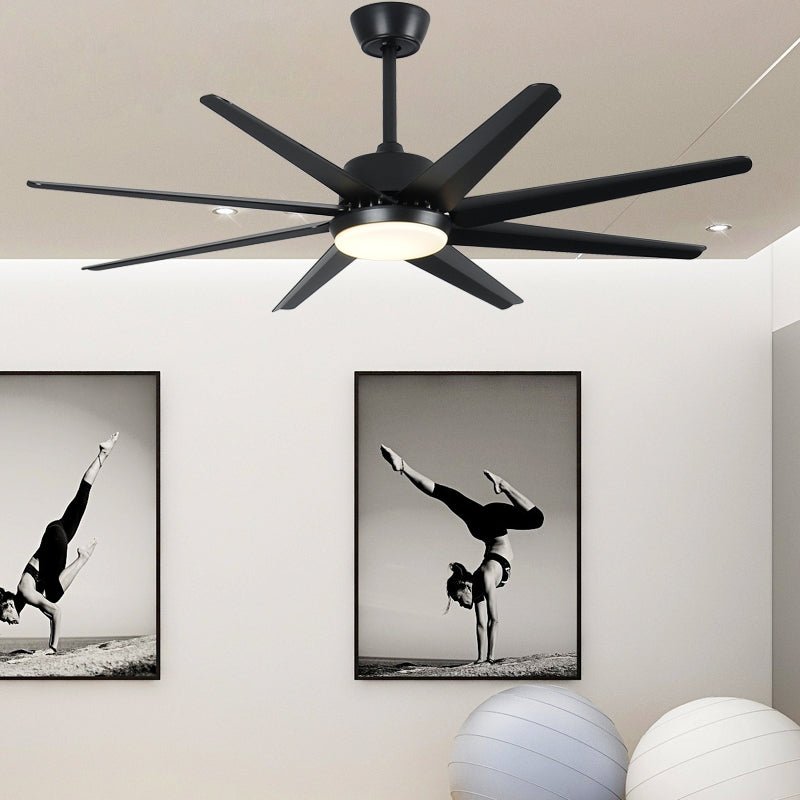 66" Modern Aluminum LED Ceiling Fan With Remote Control