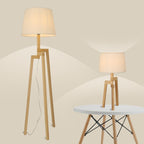 Boudry | Modern Solid Wood Floor Lamp With Light Lampshade
