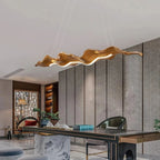 Creative Gold Leaf-Shaped Pendant LED Chandelier