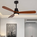 52" Modern LED Wooden Ceiling Fan with Remote Control