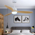 52" Modern Wooden Ceiling Fan with Lamp and Remote Control