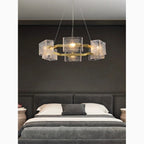 Aidomaggiore | Modern Glass Ice Cubes Round Chandelier