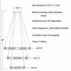 Verbania | Luxury Cascade Crystal Rings LED Chandelier