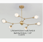 Cabiate | Glass Globe Shaped Chandelier for Bedroom