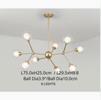 Cabiate | Glass Globe Shaped Chandelier for Bedroom