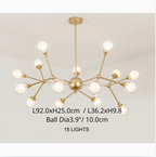 Cabiate | Glass Globe Shaped Chandelier for Bedroom