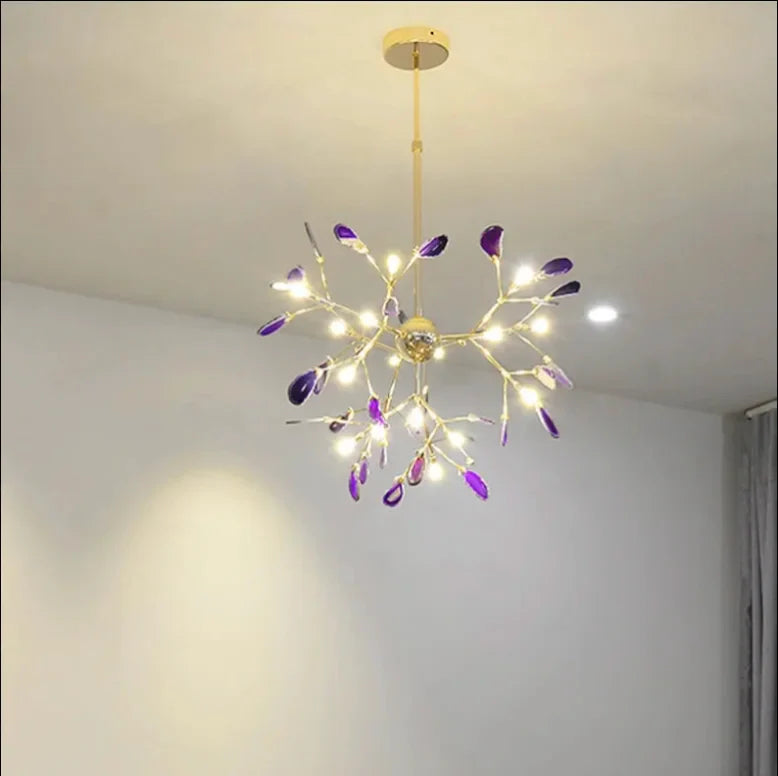 Flims | Colourful Agate Art Multicoloured LED Chandelier