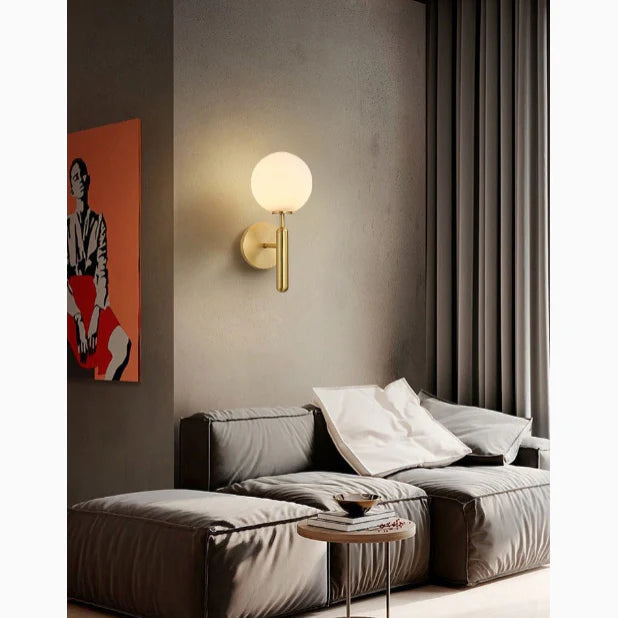 Modern Glass Wall Lamp in the Ball Shape, Living Room, Bedroom