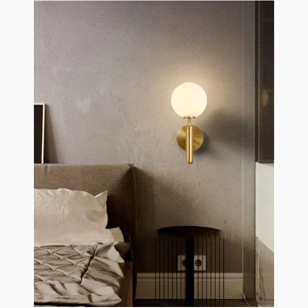 Modern Glass Wall Lamp in the Ball Shape, Living Room, Bedroom