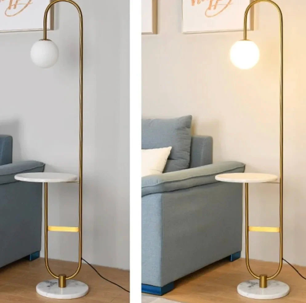 Art Deco Modern LED Floor Lamp With Round Table