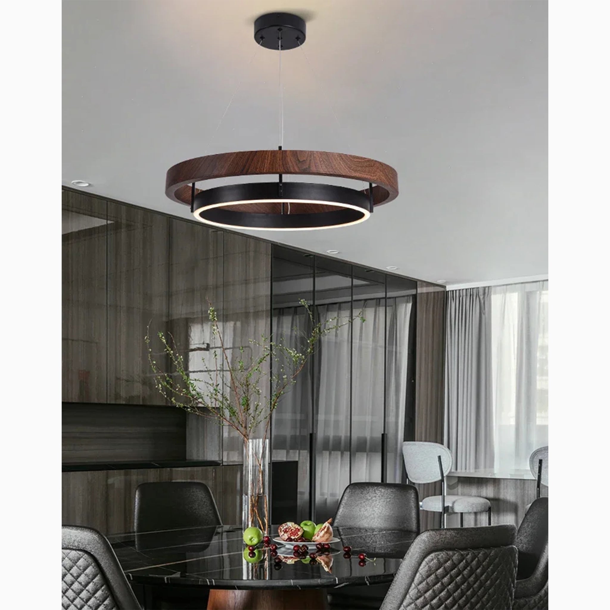 Sion | Modern Minimalistic Aluminium Drum Chandelier