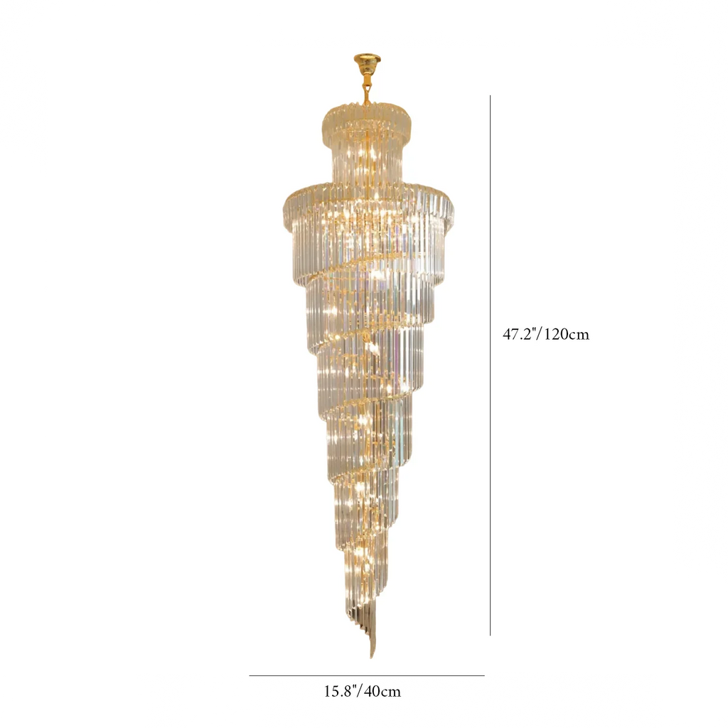 Cap d'Ail | Gorgeous Big Stairway Crystal Ceiling Chandelier