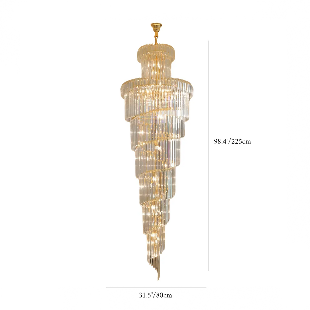 Cap d'Ail | Gorgeous Big Stairway Crystal Ceiling Chandelier