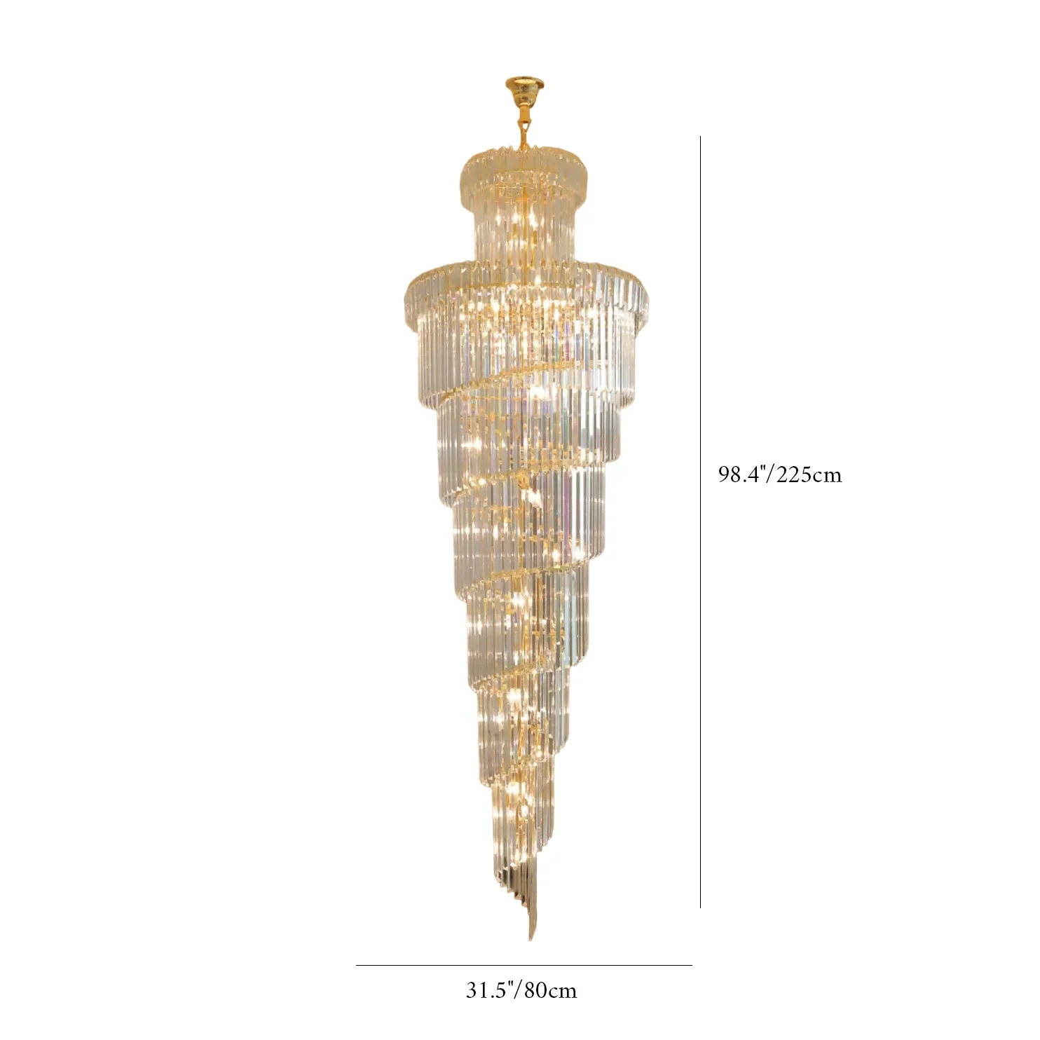 Cap d'Ail | Gorgeous Big Stairway Crystal Ceiling Chandelier