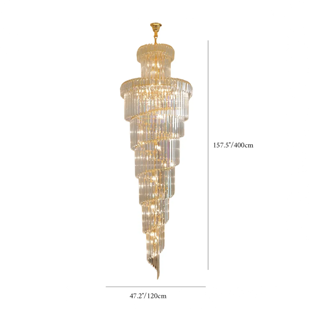 Cap d'Ail | Gorgeous Big Stairway Crystal Ceiling Chandelier