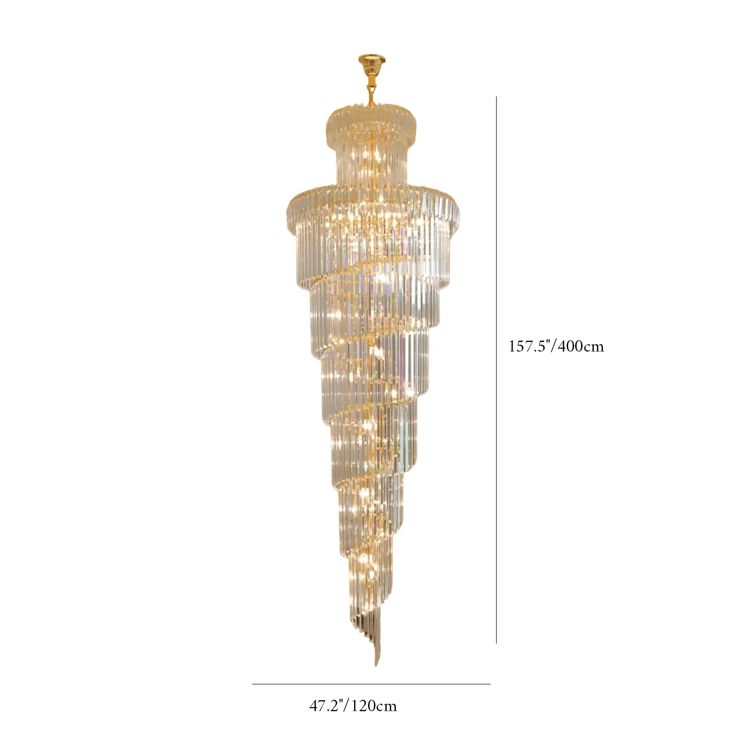 Cap d'Ail | Gorgeous Big Stairway Crystal Ceiling Chandelier