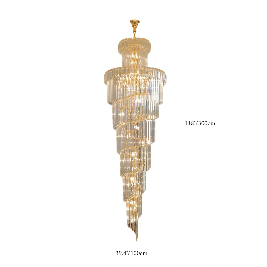 Cap d'Ail | Gorgeous Big Stairway Crystal Ceiling Chandelier