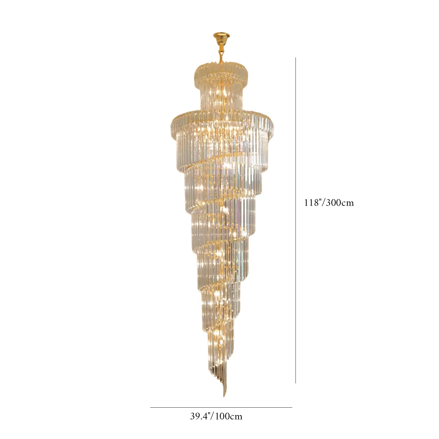 Cap d'Ail | Gorgeous Big Stairway Crystal Ceiling Chandelier