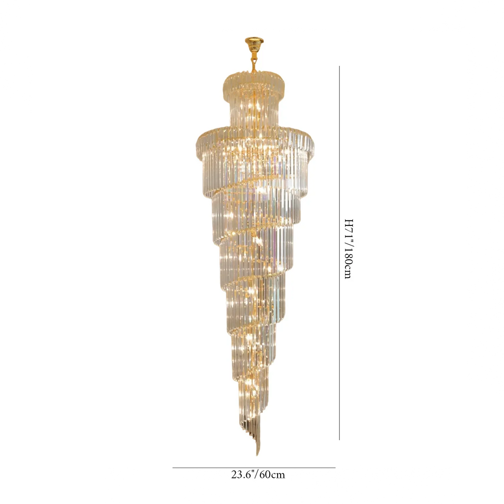 Cap d'Ail | Gorgeous Big Stairway Crystal Ceiling Chandelier