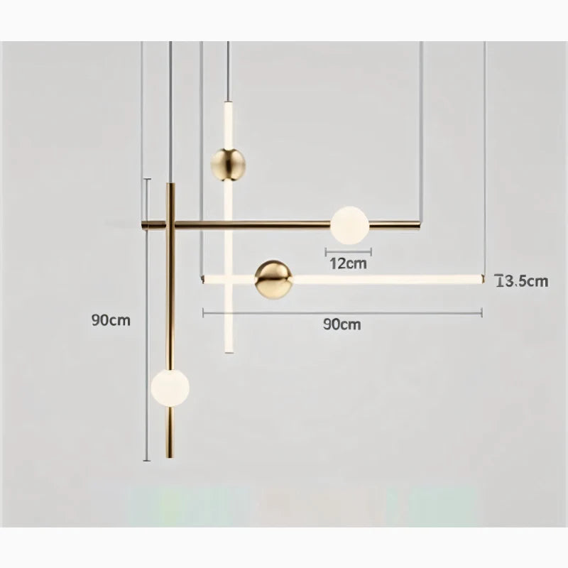 St. Gallen | Stylish Minimalistic Gold Chandelier