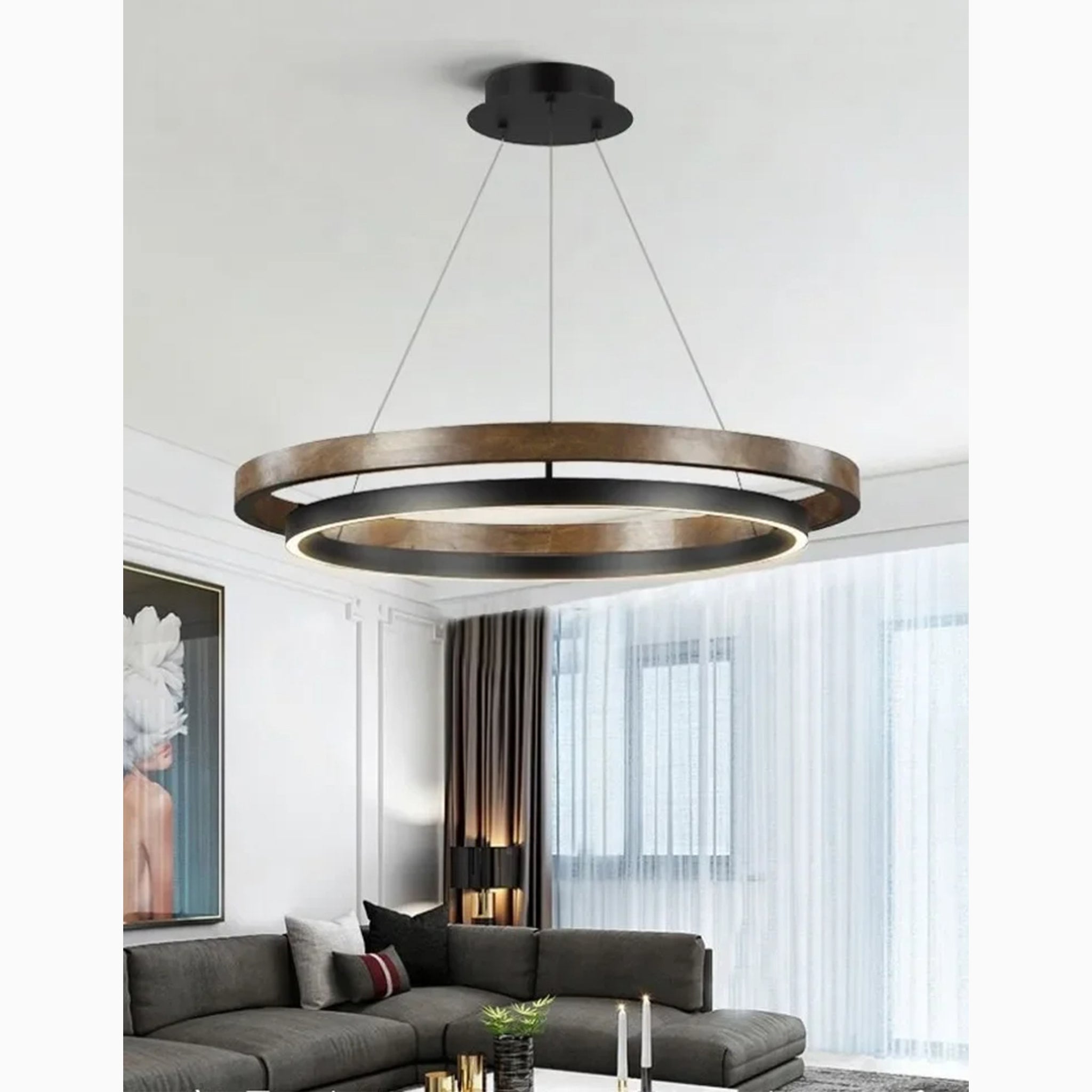 Sion | Modern Minimalistic Aluminium Drum Chandelier