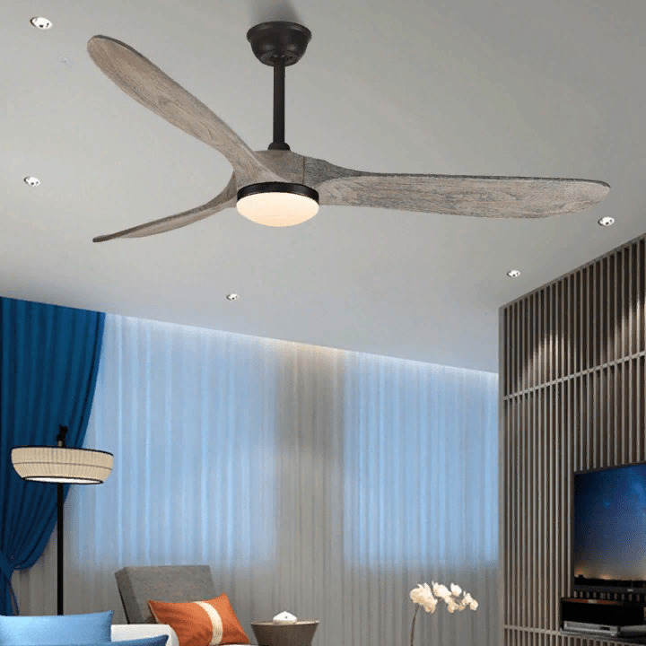 60" Modern Wooden LED Ceiling Fan with Remote Control