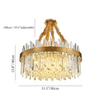 Albissola Marina | Drum Gold Stainless Steel Crystal Chandelier
