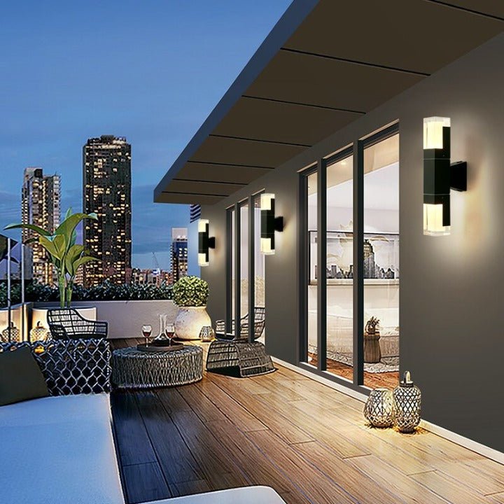 Modern Black Outdoor Waterproof LED Wall Mounted Lamp For Villa, Porch, W2"xH11.8"