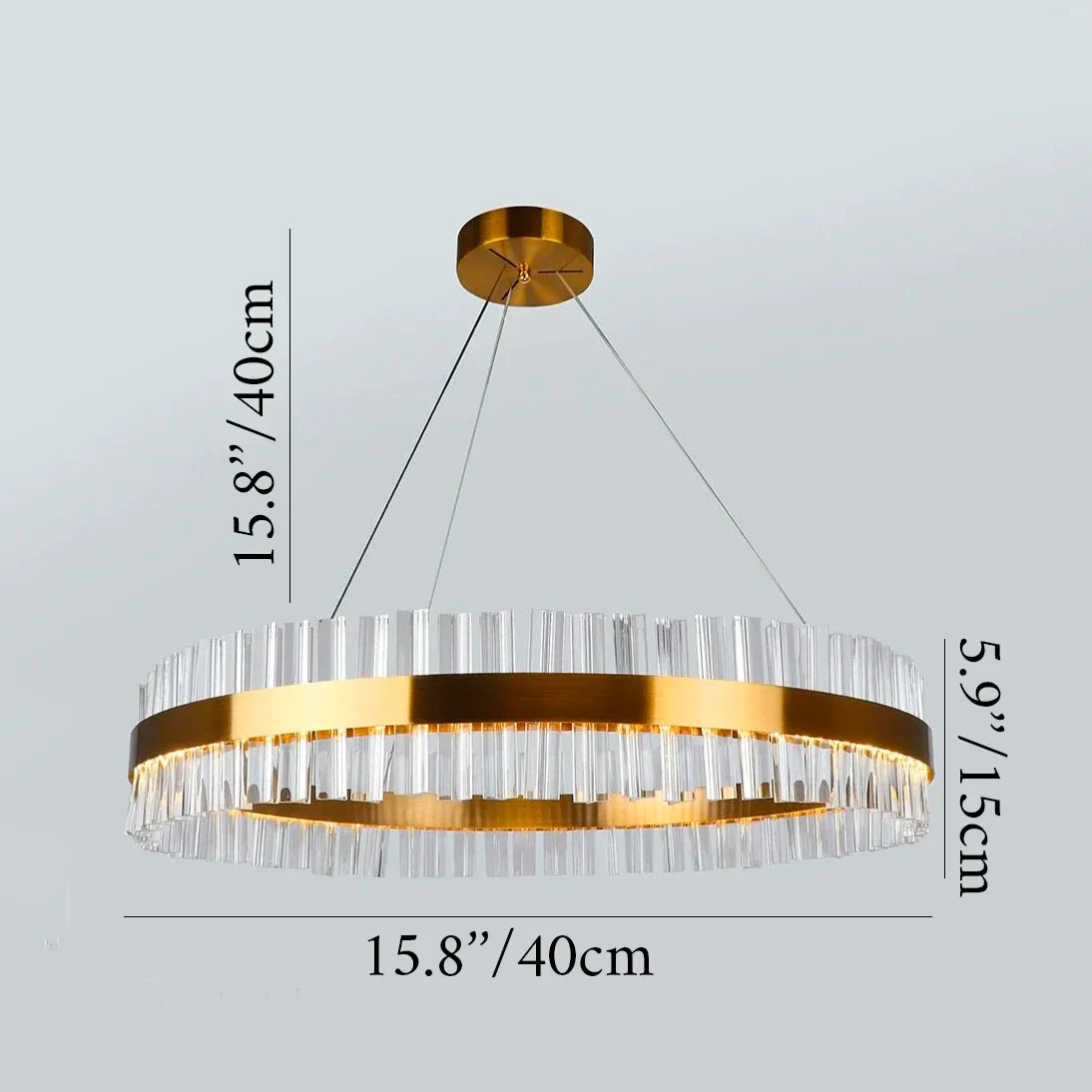 Roccapina | Contemporary Gold Round Crystal Chandelier